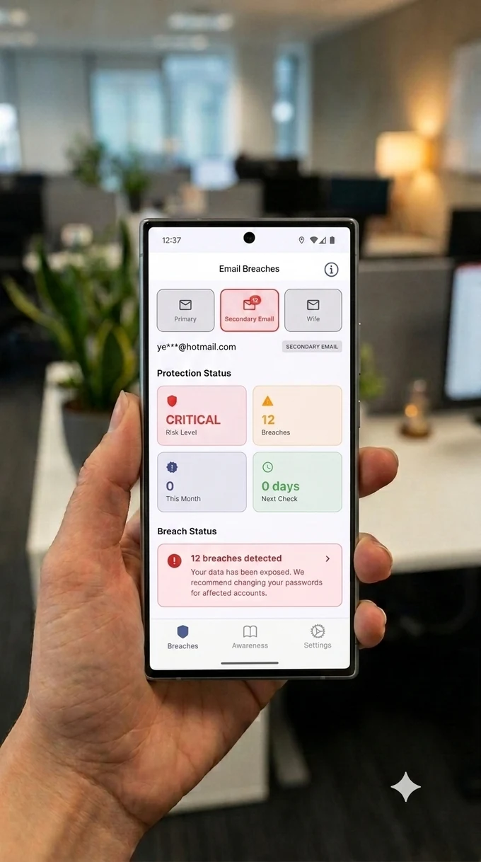 Email breach monitoring
