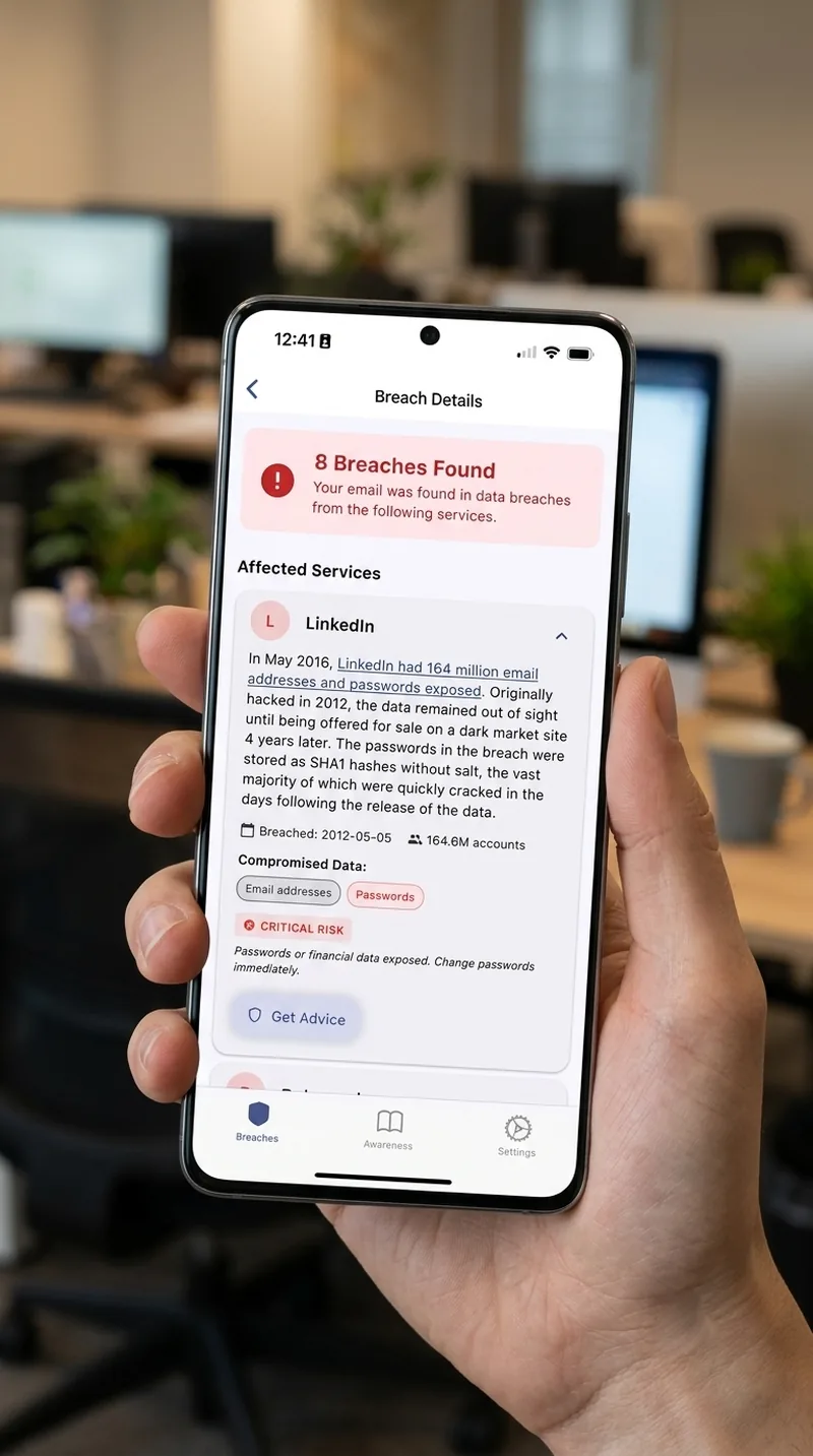 Email breach details